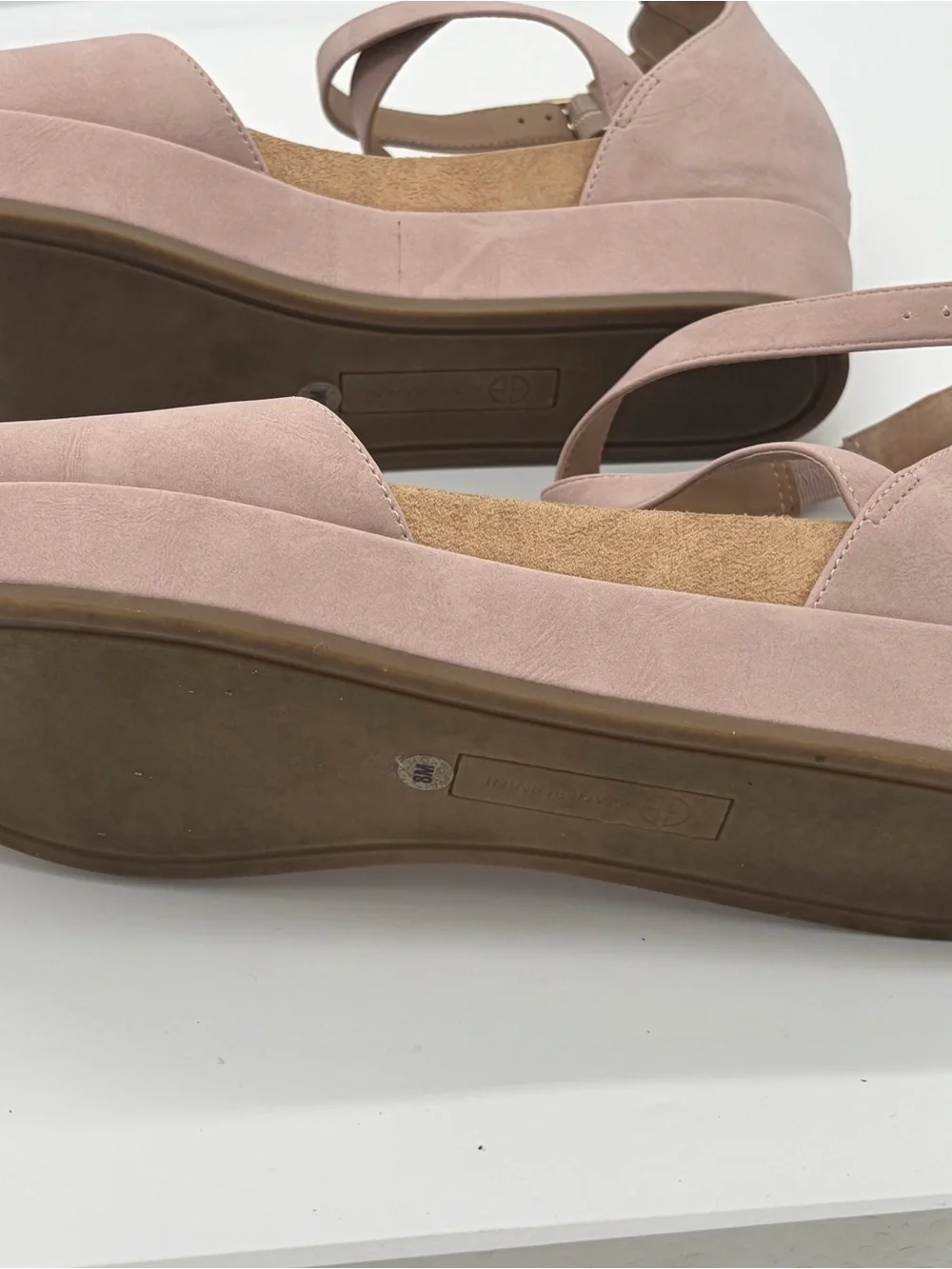 Women's Open-Toe Ankle-Strap Sandals in Dusty Pink